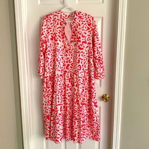 Sunday Up pink cheetah print midi